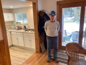 Art Smith at home, wearing his Union hardhat